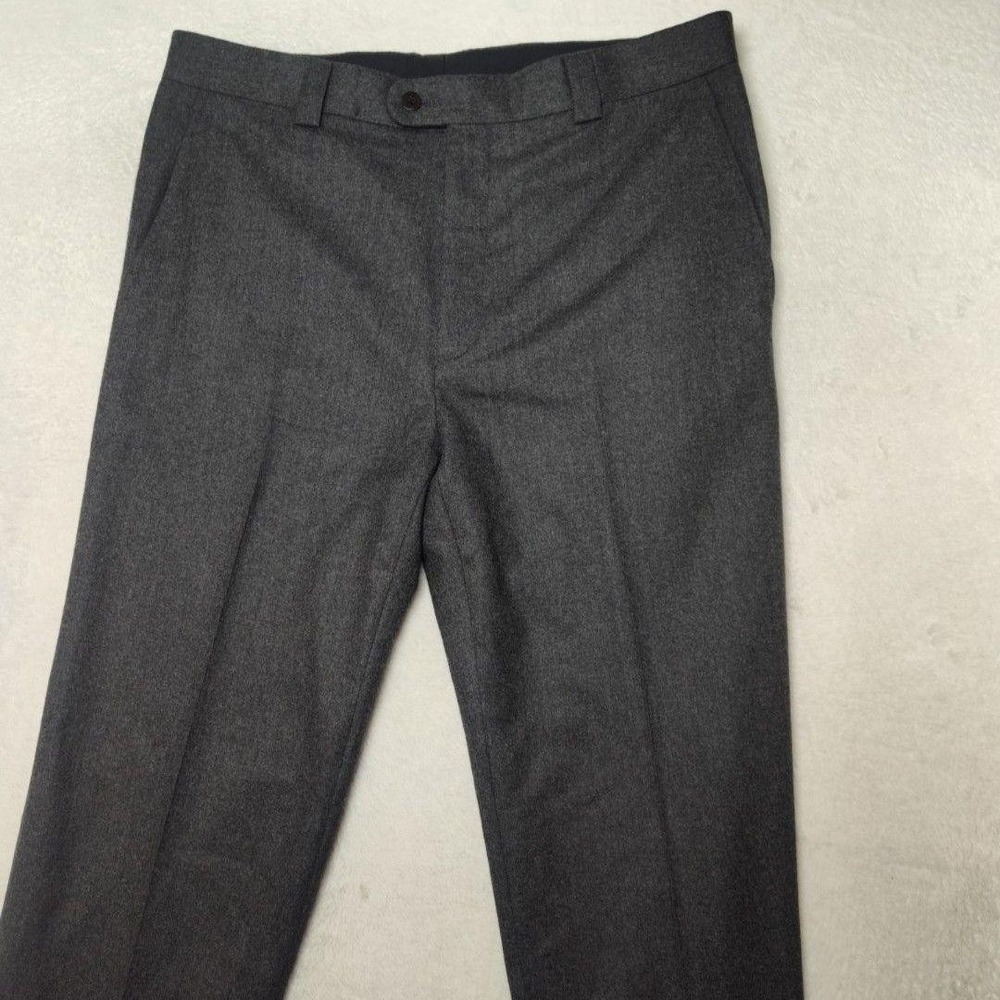 Caruso Pants Mens 36x29 Gray Wool Flannel Flat Front Superfine 120s Italy Suit - Picture 2 of 15